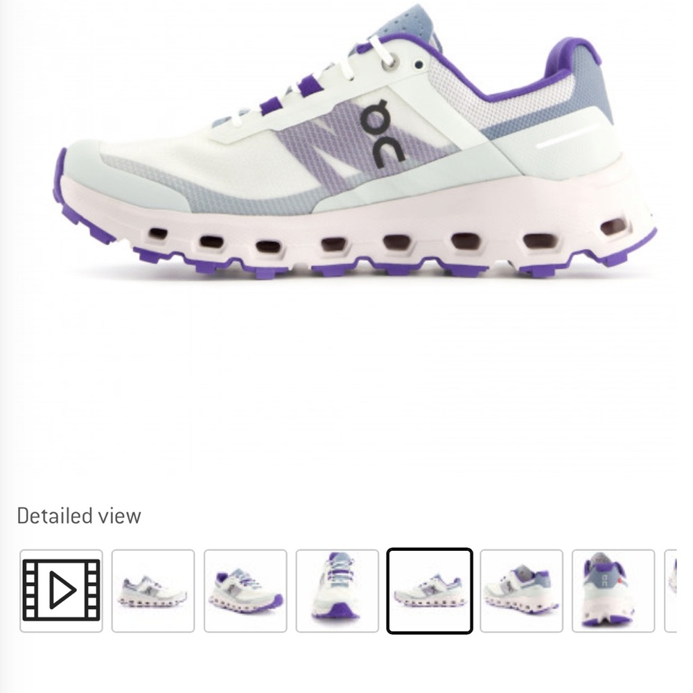 On Running Cloudnova Women's White & Purple Running Shoe - Picture 4 of 16